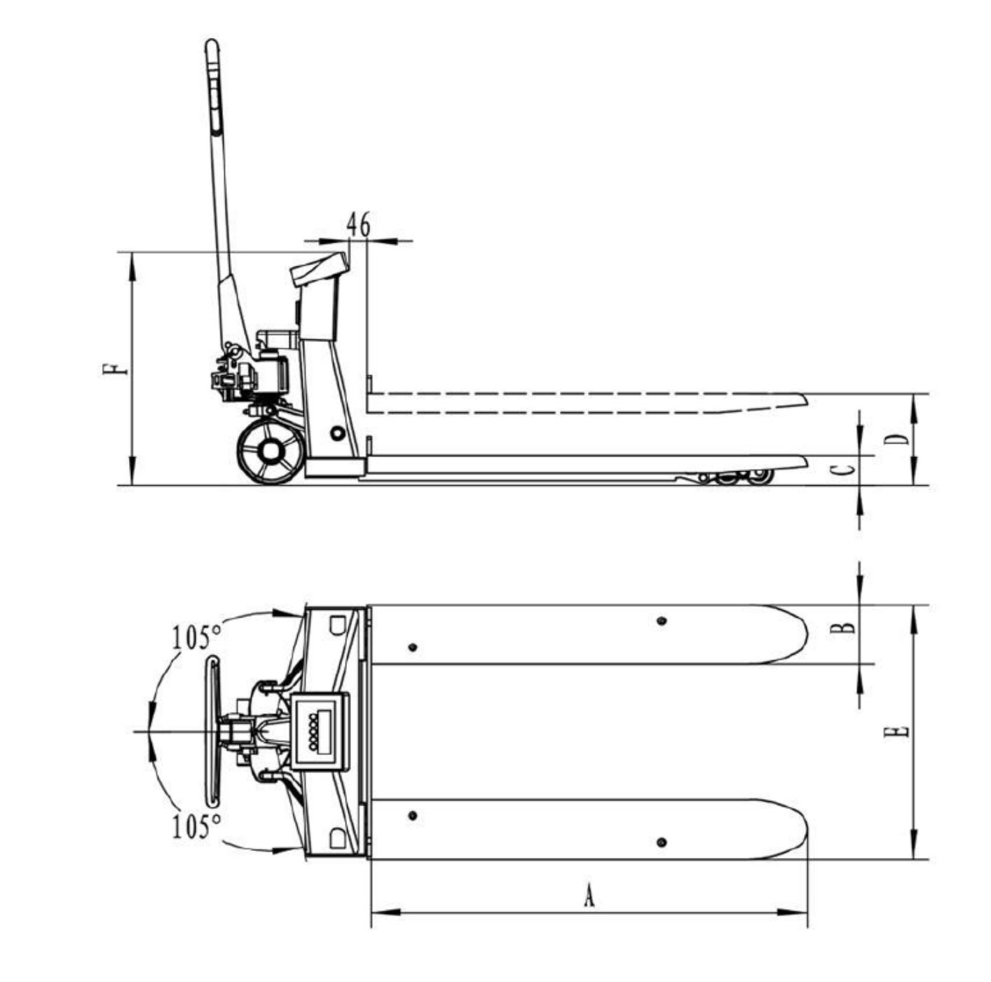 Wózek paletowy z wagą MIW XPT-20 - 2000 kg - obrazek 6